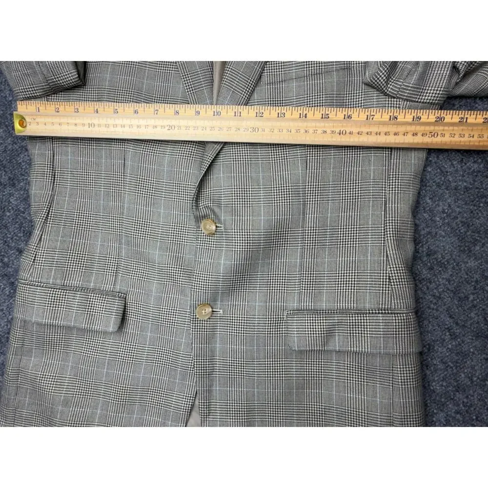 Lauren Ralph Lauren Mens 38R Gray Glen Plaid Blazer Sport Coat Prince Wales
